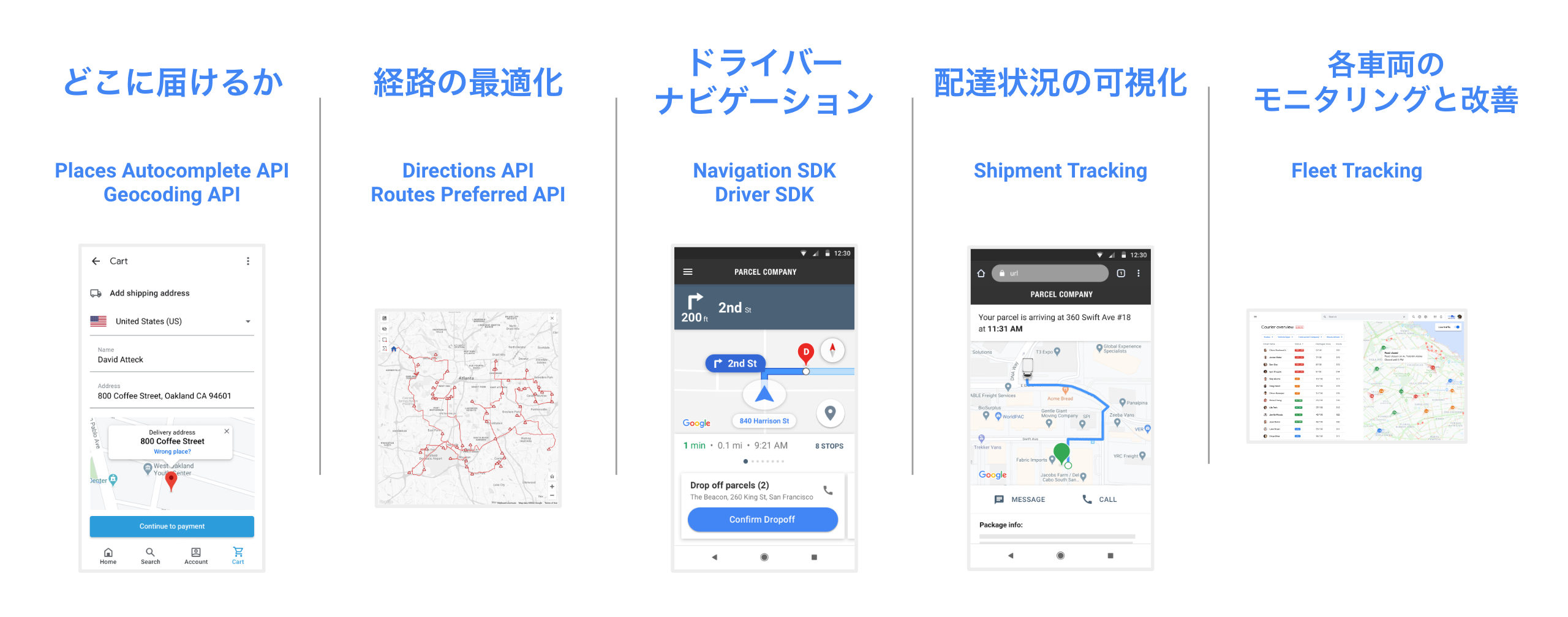 Google Maps Platform モビリティサービスで実現できること