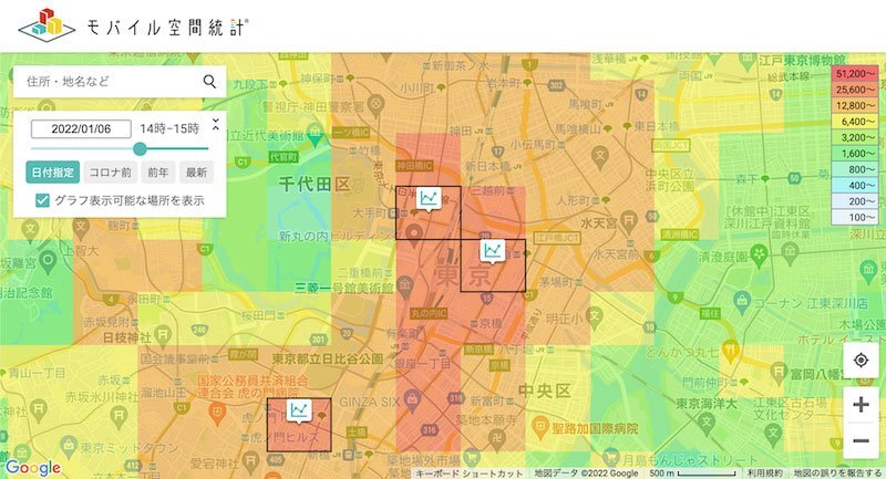 人口マップ（有償版） 画面イメージ